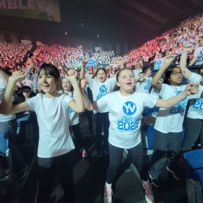 Performing at Wembley Arena